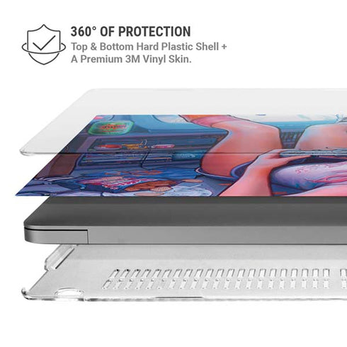 Pink Hair Anime Gamer Girl by Ivy Dolamore MacBook Pro 14in (2021-24) Case plus Skin